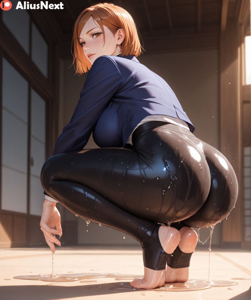 1girls ai_generated aliusnext ass big_ass big_breasts breasts brown_eyes brown_hair feet feet_focus feet_together female foot_fetish foot_focus footwear gym gym_uniform hi_res high_quality high_resolution highres huge_ass huge_breasts jujutsu_kaisen kugisaki_nobara leggings light-skinned_female light_skin mature_female medium_hair orange_eyes orange_hair patreon soles soles_female sport sports_bra sportswear stirrup_legwear sweat sweatdrop sweater sweating sweaty sweaty_body sweaty_breasts sweaty_butt toes