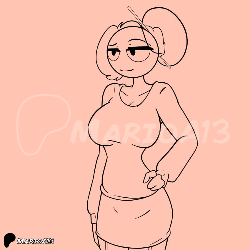 animated animated big_breasts carla carla_en_la_oficina carla_in_the_office female female_only karla line_art marioa13 patreon patreon_logo patreon_username skirt skirt_down solo_female stickman stickwoman tiktok