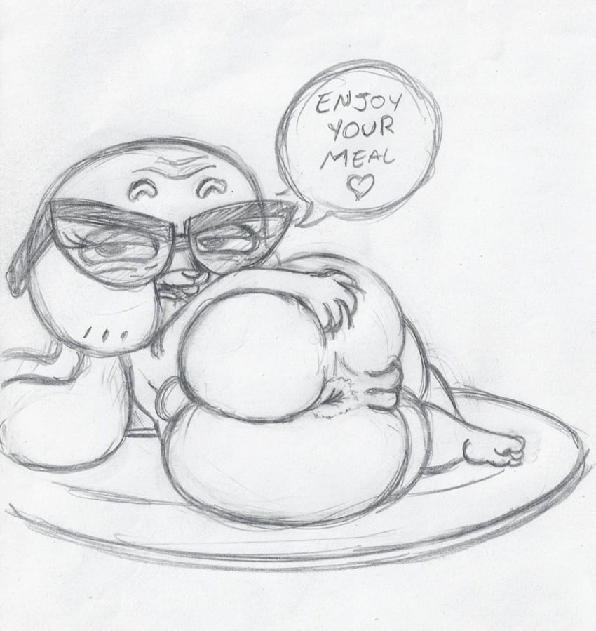 2025 3_toes 4_fingers anthro anus ass bedroom_eyes big_butt big_eyes big_glasses biped black_text buckteeth butt_grab cartoon_network curved_eyebrows dialogue elderly elderly_anthro elderly_female english_text eyebrows eyelashes eyewear eyewear_only feet female fingers floppy_ears genitals gilf glasses glasses_only grey_heart greyscale half-closed_eyes hand_on_butt hand_on_own_butt heart_after_text heart_symbol hi_res huge_butt humanoid_feet humanoid_hands inviting iris joanna_watterson lagomorph legs_together leporid long_eyelashes lying mammal markings mature_anthro mature_female monochrome narrowed_eyes no_pupils nude nude_anthro nude_female on_side open_mouth plantigrade plump_labia pussy rabbit rear_view scut_tail seductive short_tail snout solo speech_bubble spread_butt spreading tail takeshi1000 teeth text text_with_heart the_amazing_world_of_gumball thick_thighs toes traditional_media_(artwork) wearing_glasses whisker_markings