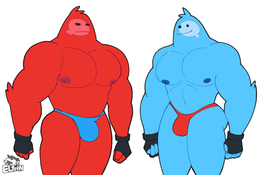 2boys abs anthro duo elfein fortnite fortnite:_battle_royale goo goo_creature male male_only muscles muscular muscular_male nipples partially_clothed pecs rippley sludge_(fortnite) slurp_(fortnite) smile thong topless underwear video_games