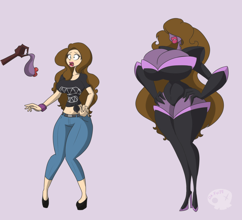 ass_expansion assimilation before_and_after bimbo bimbofication body_invasion brainwashing breast_expansion corruption da-fuze female hair_growth huge_ass huge_breasts identity_death leotard lip_expansion no_eyes parasite purple_skin smoochbo thick_lips thick_thighs transformation wide_hips