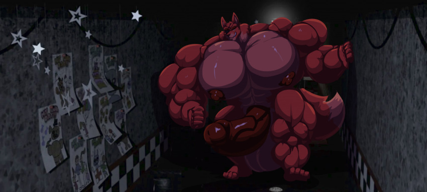 abs biceps bobert bodybuilder five_nights_at_freddy's foxy_(fnaf) furry hyper hyper_balls hyper_genitalia hyper_muscles hyper_penis hyper_testicles male male_focus male_only muscle muscles muscular muscular_arms muscular_ass muscular_back muscular_legs muscular_male muscular_thighs nipples pecs veins veiny_penis