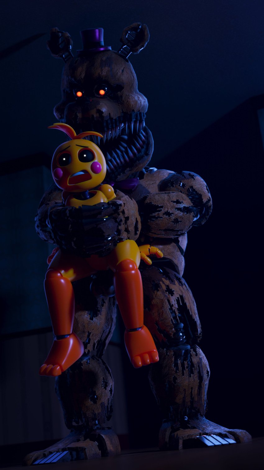 1boy 1boy1girl 1girls animatronic anthro ashleyorange balls big_penis deep_penetration female female_penetrated femsub five_nights_at_freddy's forced forced_sex height_chart humanoid male/female male_on_female male_penetrating male_penetrating_female maledom nightmare_fredbear_(fnaf) pain painful penetration penis rape raped robot scared sex size_difference toy_chica_(ashleyorange) toy_chica_(fnaf) vaginal_penetration vaginal_sex