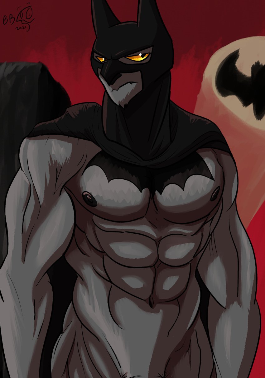 2021 abs angry anthro_only barely_visible_genitalia barely_visible_penis bat bat_symbol batman batman_(series) biceps big_abs big_biceps big_pecs big_quads big_triceps black_cape black_cowl black_nipples black_nose black_tattoo cape cel_shading chest_tattoo chin_tuft closed_frown closed_mouth colored cowl dc_comics detailed_background digital_drawing_(artwork) digital_media_(artwork) front_view frown fruit_bat glare grey_arms grey_belly grey_chest grey_face grey_fur grey_legs half-closed_eyes half-length_portrait huge_muscles huge_pecs light looking_at_viewer male male_anthro male_only mostly_nude mostly_nude_anthro mostly_nude_male muscular muscular_anthro muscular_male navel night_sky nipples nose nude nude_anthro nude_male obliques outside pecs penis_base portrait public_nudity red_sky serratus serratus_anterior shaded solo solo_anthro solo_male standing symbol thebigblackcod toony triceps yellow_eyes