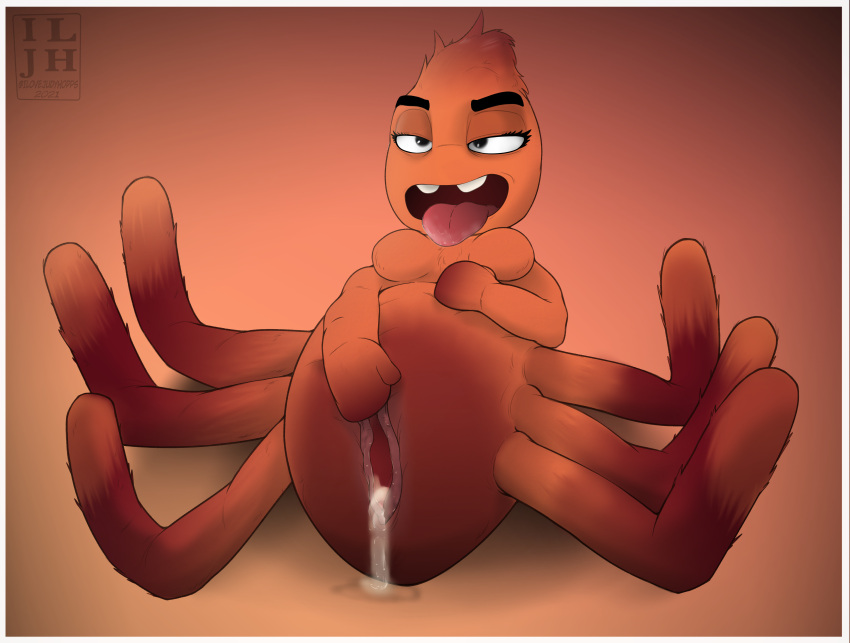 absurd_res ahe_gao arachnid arthropod bodily_fluids breast_grab breast_play breasts cum cum_inside dreamworks female feral gaping gaping_pussy genital_fluids genitals hand_on_breast hi_res ilovejudyhopps looking_pleasured ms._tarantula_(the_bad_guys) multi_leg multi_limb mygalomorph open_mouth pussy saliva solo spider spread_legs spread_pussy spreading tarantula taur the_bad_guys universal_studios