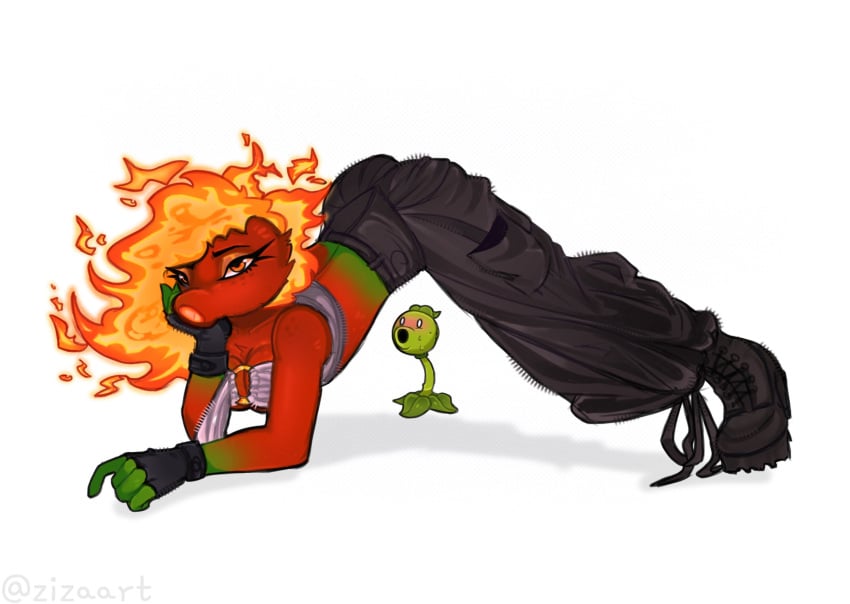 Fire Peashooter (Pvz) Rule 34 Image
