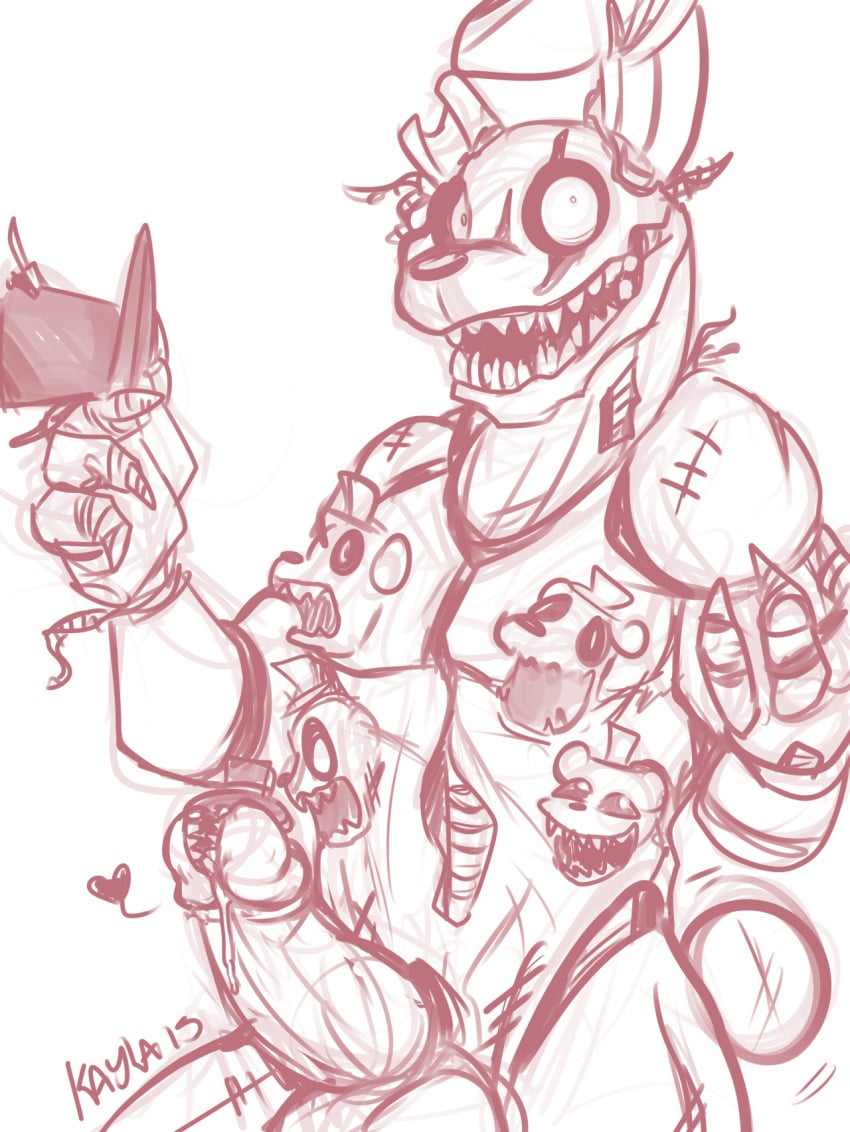 2015 animatronic five_nights_at_freddy's five_nights_at_freddy's_4 freddles kayla-na looking_at_viewer machine male male_only mechanical nightmare_bonnie nightmare_fuel penis robot solo video_games