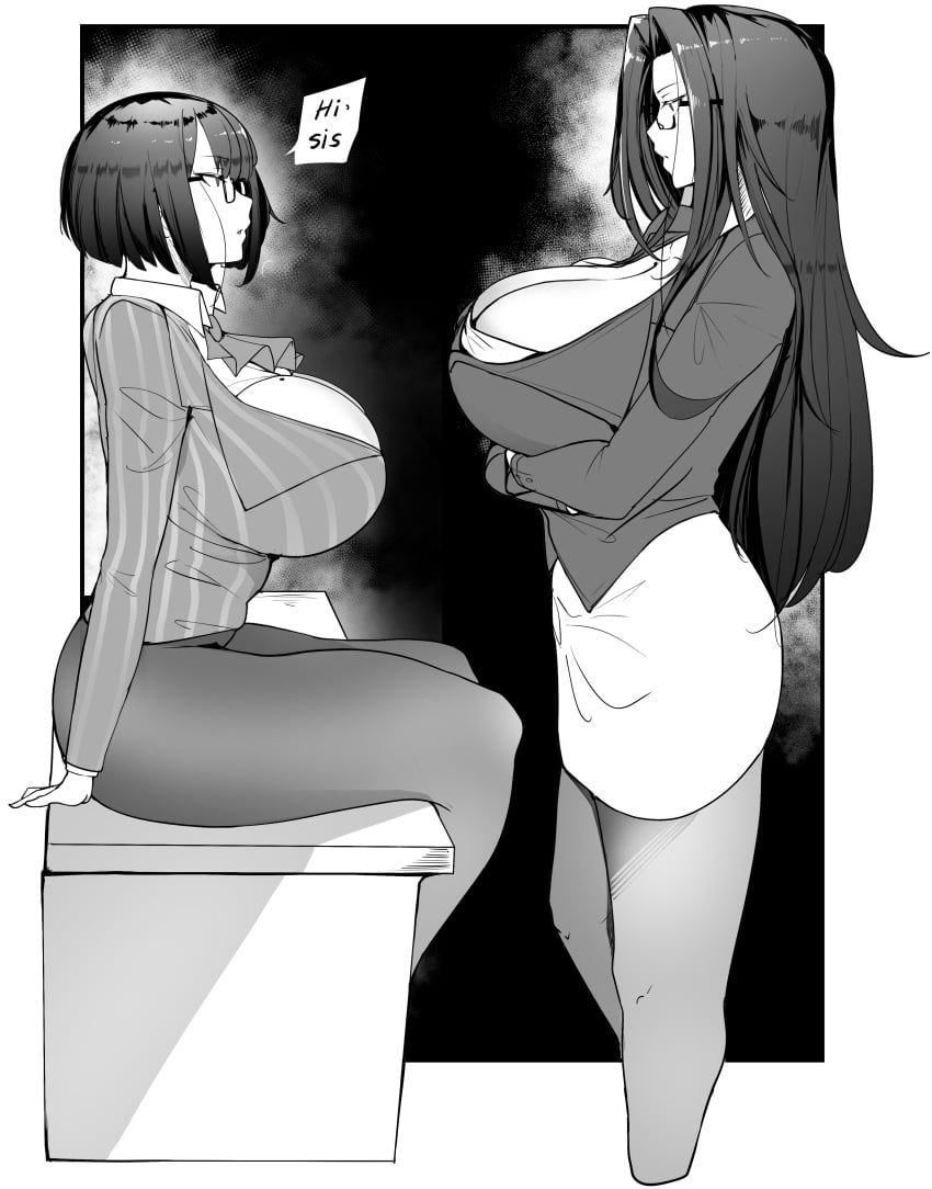 2girls breasts cleavage emotionless expressionless grace_(puzenketsu) huge_breasts large_breasts multiple_girls nodo puzenketsu sex