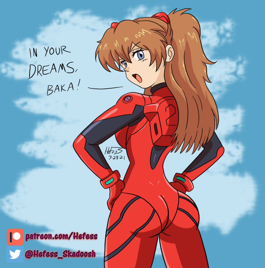 ass asuka_langley_sohryu clothed clothing female hefess neon_genesis_evangelion plugsuit sideboob solo tagme