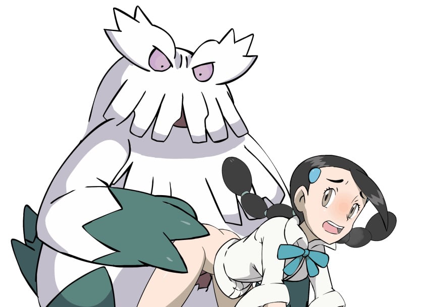 1boy 1girls abomasnow animated bottomless candice_(pokemon) clothed_female clothed_sex color colored femsub human male_pokemon male_pokemon/female_human maledom nintendo no_panties open_mouth pokemon pokemon_dppt pokephilia sex source_request tagme w.t.dinner year_request