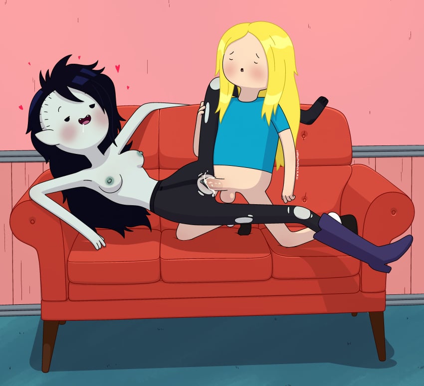 1boy 1girls 2021 adventure_time cubbychambers cum_in_pussy finn_the_human marceline vaginal_penetration