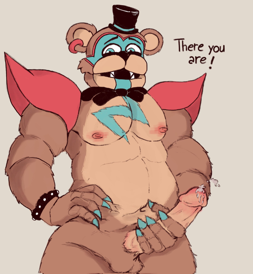 1boy animatronic bear bear_ears big_penis cum fat fat_man five_nights_at_freddy's five_nights_at_freddy's:_security_breach genital_fluids genitals glamrock_freddy_(fnaf) male male_only masturbation nipples penis_focus scottgames video_games wgguus