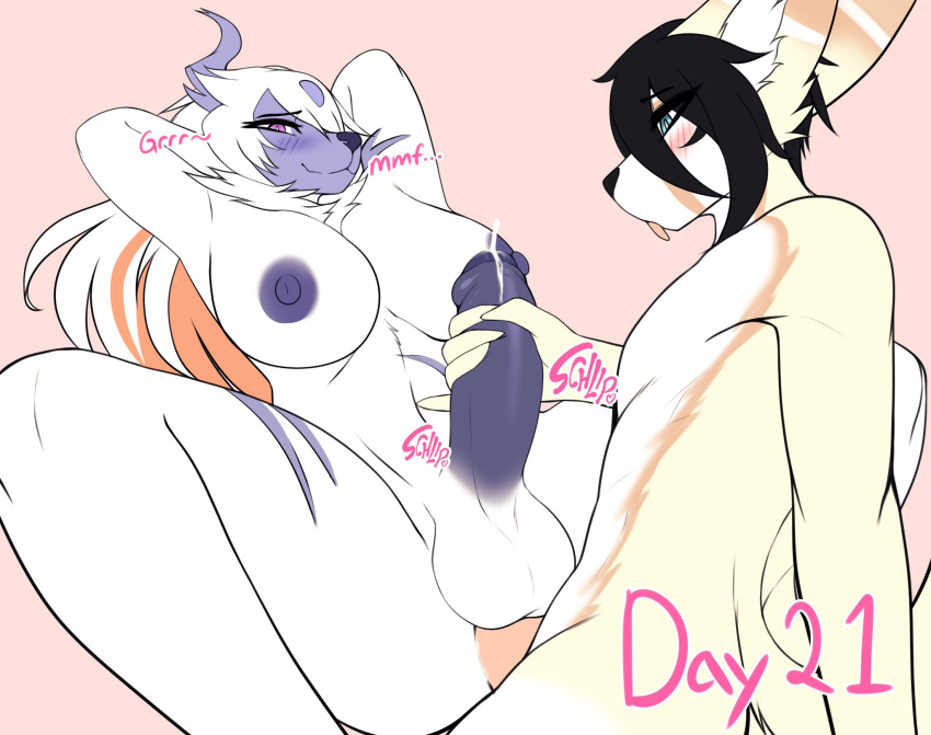 1boy absol anal anal_sex anthro anthro_on_anthro black_hair blue_nipples blue_penis cali_(nastycalamari) canid canine duo erection femboy femboydom fox fur futanari genitals hair handjob handjob_while_penetrating hi_res intersex intersex/male male male_anthro maledom mammal nintendo nipples orange_hair ownychan penetration penile penis pokémon_(species) pokemon pokemon_(species) sex tan_body tan_fur video_games white_body white_fur