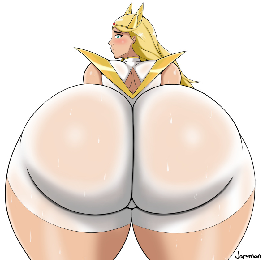 1girls adora armor ass ass_bigger_than_head ass_focus big_ass big_butt blonde_female blonde_hair blue_eyes blush blushing female female_focus female_only huge_ass hyper hyper_ass jarsman_(artist) leotard long_hair looking_back massive_ass pauldrons platinum_blonde_hair presenting presenting_ass presenting_hindquarters she-ra she-ra_and_the_princesses_of_power solo solo_female thick_thighs thighs tiara white_background wide_hips