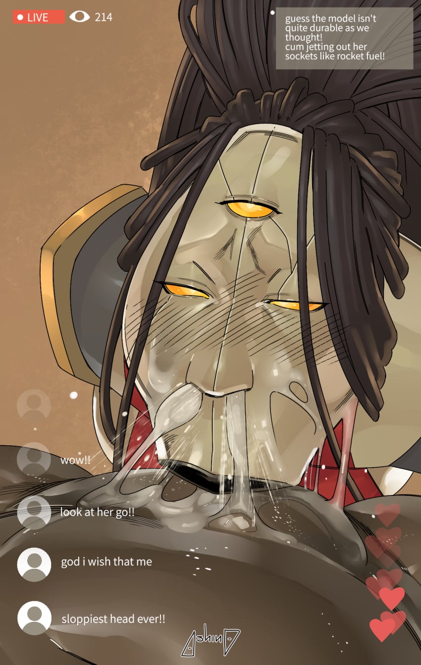 2d 2d_(artwork) 2d_artwork ahe_gao ahegao ahegao_face ashino_art being_filmed big_cock big_dick big_penis blackmail blowjob blowjob_face blowjob_focus blowjob_only blowjob_pov chat_log cock_in_mouth cock_inside_mouth cum cum_drip cum_in_mouth cum_inside cum_out_mouth cum_out_nose cum_out_throat cumming cumming_in_mouth cumming_inside cumshot cyberpunk_(series) cyborg cyborg_girl dark_skin dark_skinned dark_skinned_male dark_skinned_penis deep_blowjob deep_throat deepthroat deepthroat_no_hands dick_in_mouth excessive_cum excessive_genital_fluids facefuck facefucking fanart female female_focus filmed filming filming_sex huge_cock huge_penis irrumatio livestream nonconsensual oc oral oral_penetration oral_sex penis_in_mouth render rendered robot robot_girl robot_humanoid semen semen_in_mouth semen_on_face submission submissive submissive_female sucking sucking_dick sucking_off sucking_penis throat_fuck throat_penetration throat_swabbing throatpie