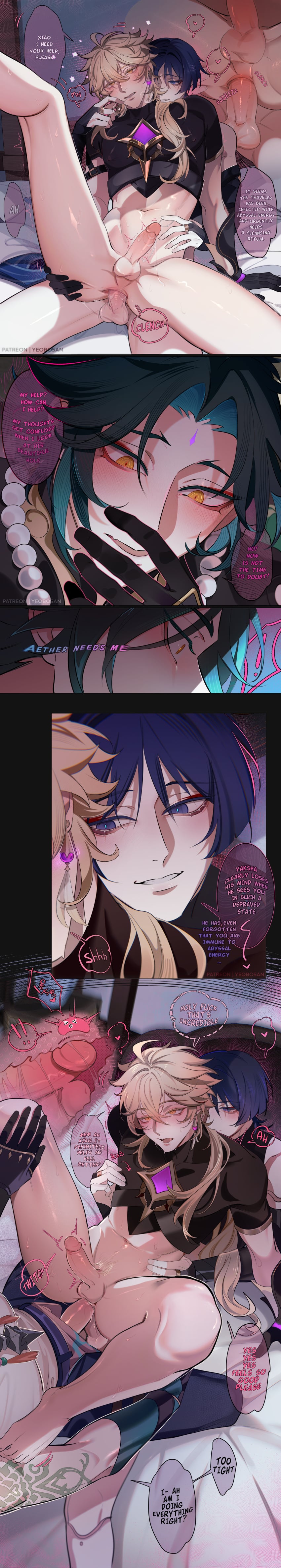 aether_(genshin_impact) anal anal_penetration anal_sex asking asking_for_it asking_for_sex begging begging_for_more dialogue double_penetration drugged_sex english english_dialogue english_text gay gay_male genshin_impact hoyoverse male male/male male_only male_penetrating mindfuck precum precum_drip precum_string scaramouche_(genshin_impact) threesome wanderer_(genshin_impact) xiao_(genshin_impact) yaoi yeobosannsfw