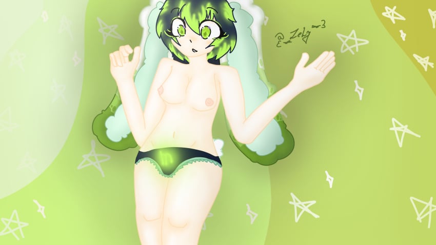 breast_focus breasts butt cute female_only green_eyes monster_energy monster_energy_drink naked niples oc panties rabbit_ears thick_thighs tits toxisssssss