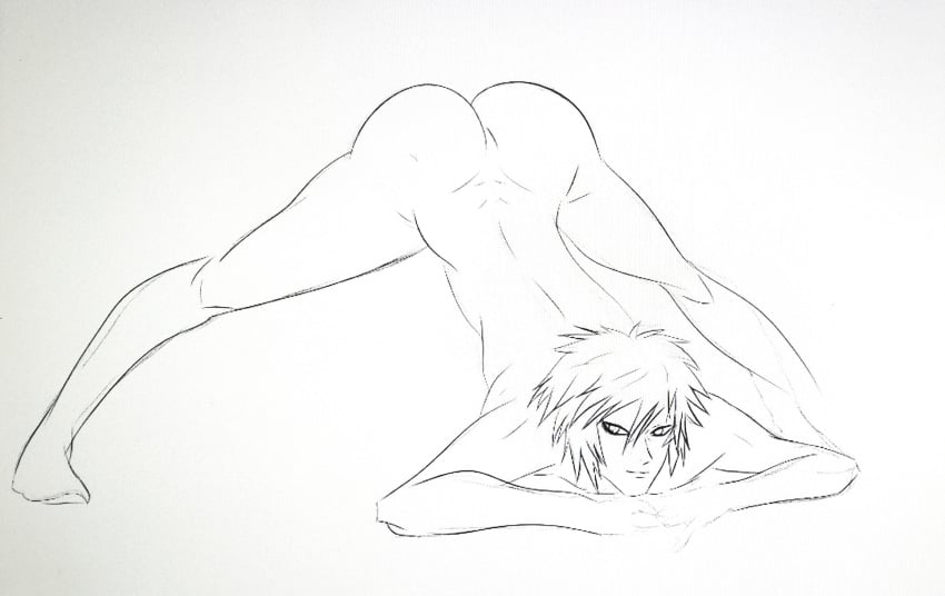 1boy adult ass butt drawing gaara gay luckyarts male male_only naruto naruto:_the_last nude red_hair solo twink uncensored yaoi