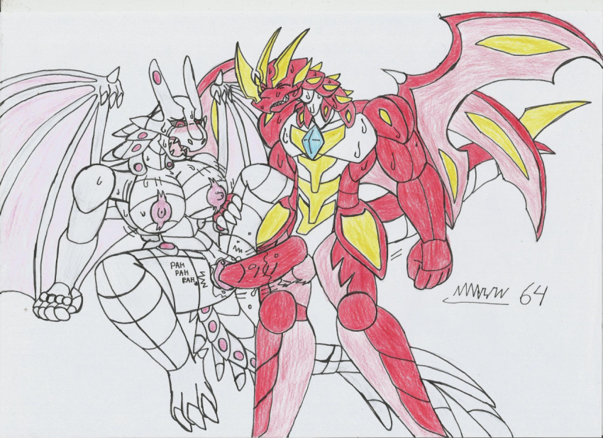 anthro bakugan bakugan_battle_brawlers breasts drago dragon female male pussy scalie traditional_art vagina wavern