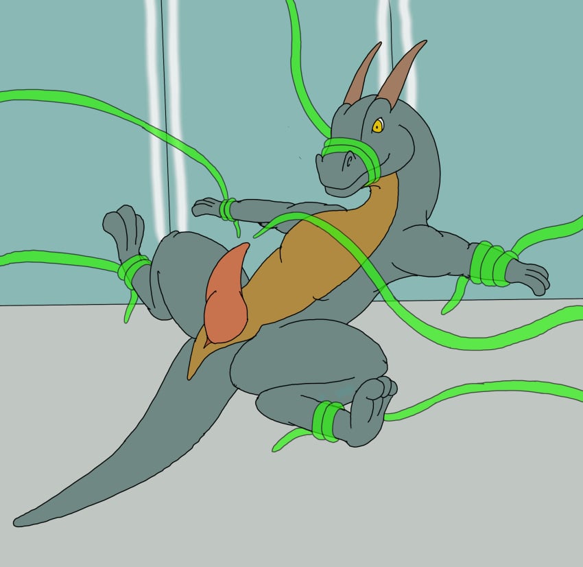 animated anthro bondage bound dragon entangled feral filling_(disambiguation) hi_res inflation male male_only penetration rathkin reptile scalie stretching swelling tentacle trapped urethral wrapped