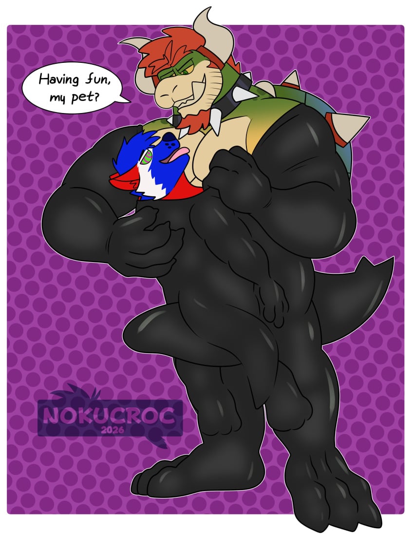2boys absurd_res anthro anthro_on_anthro bowser canid canine canis clothing dominant dominant_male duo furry furry_male furry_only gay hi_res hypnotic_eyes inside_clothing koopa latex latex_clothing latex_skinsuit male male/male mammal mario_(series) mature mature_male nintendo nokucroc scalie sharing_skinsuit simple_background skinsuit star_the_wolf submissive submissive_male tight_clothing trapped_in_clothing trapped_in_skinsuit wolf yaoi