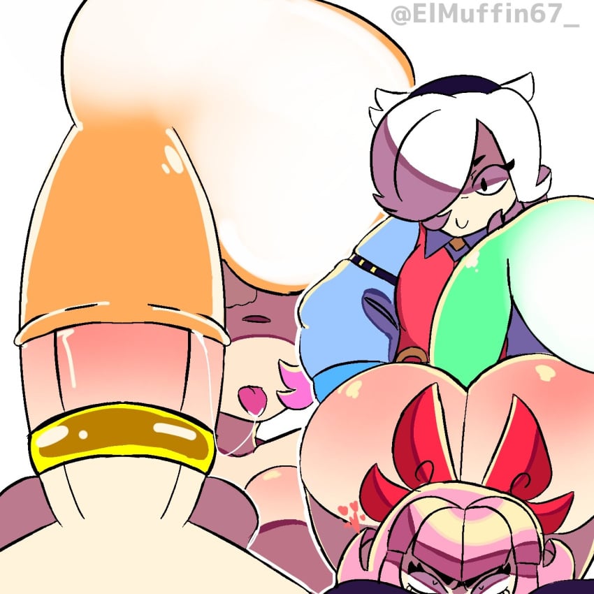 1futa 2girls artist_name artist_signature ass ass_bigger_than_head balls big_ass big_cock big_penis black_headband black_topwear blonde_hair bottomless bottomless_female bottomless_futa brawl_stars cock_ring colette_(brawl_stars) condom condom_balloon condom_filling condom_on_penis cum_filled cum_filled_condom dominant_futa elmuffin67 eyelashes female femsub filled_condom futa_cock futa_on_female futa_with_female futadom futanari hair_ornament hair_over_eye hair_over_one_eye hair_ribbon headband heart heart-shaped_pupils heart_symbol huge_ass huge_cock huge_penis intersex intersex/female light-skinned_female light-skinned_futa light-skinned_futanari light_skin long_penis melodie_(brawl_stars) partially_clothed partially_clothed_futa penis penis_on_ass penis_on_face penny_(brawl_stars) pink-haired_female pink_hair red_ribbon ribbon ring saliva saliva_on_tongue saliva_string simple_background submissive_female testicles textless thick_thighs tongue tongue_out topwear white-haired_futa white_background white_hair wide_hips