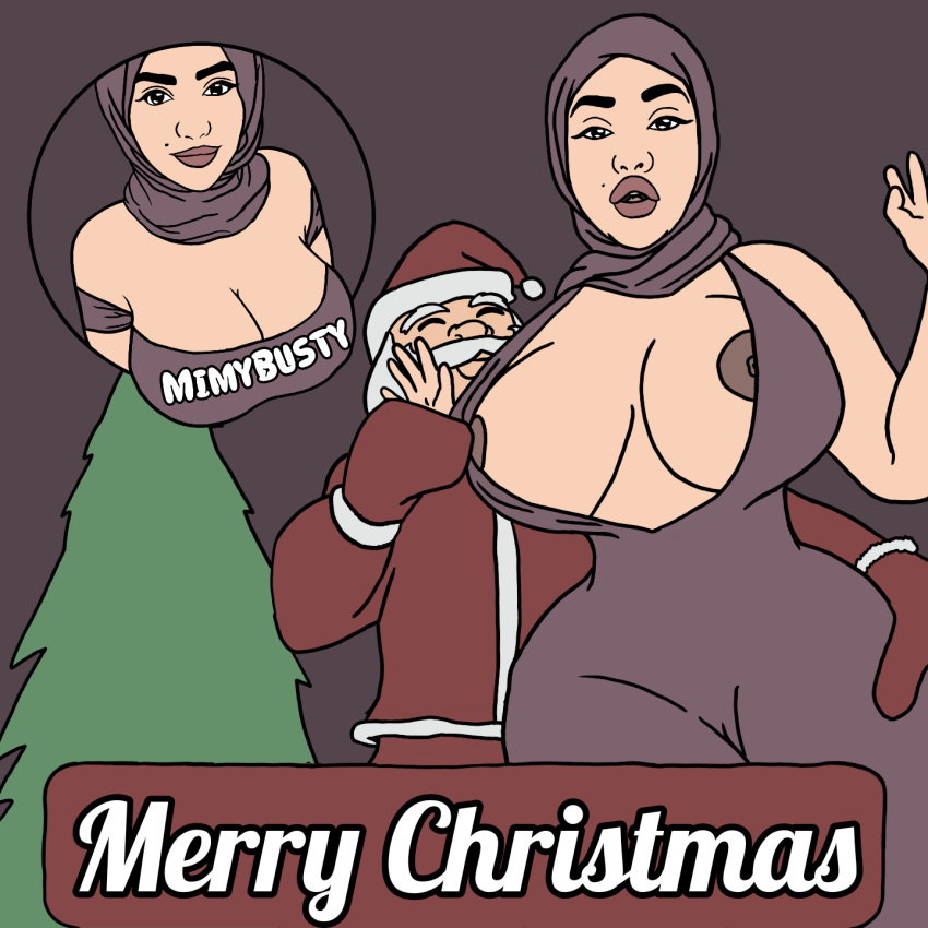 arabian busty christmas hijab hijabi mimybusty muslim xmas