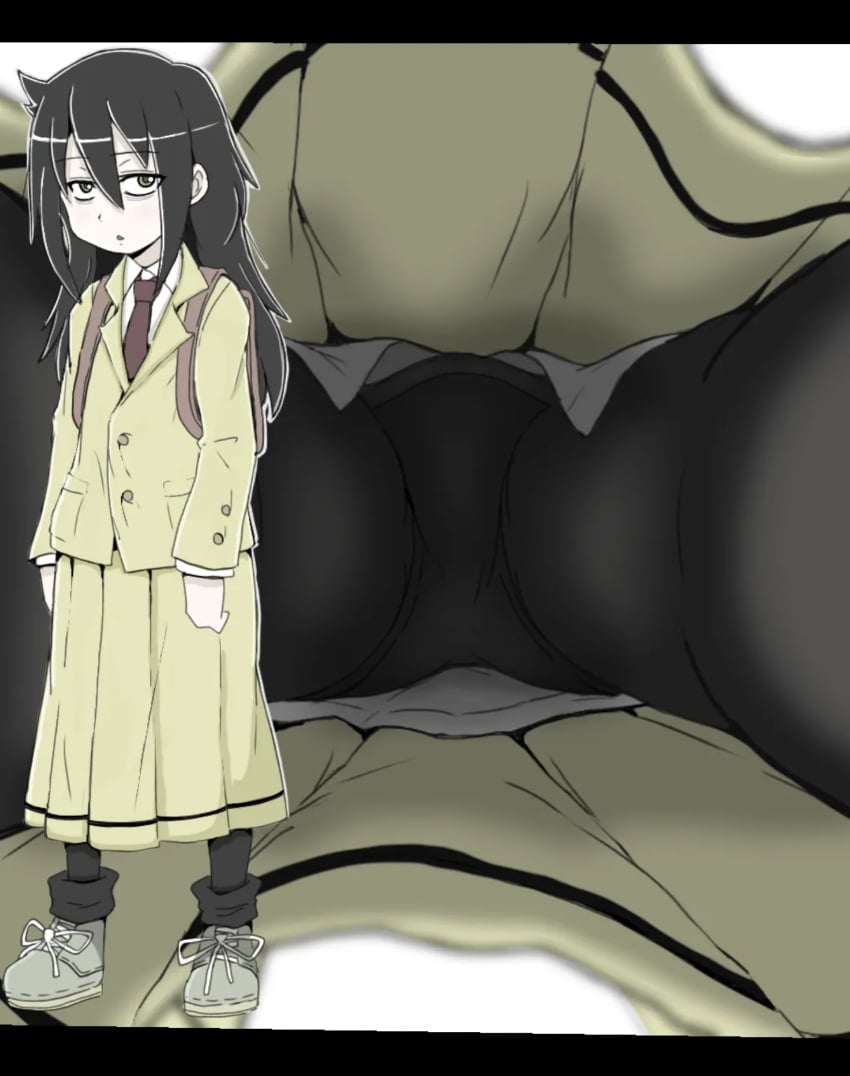 1girls 2d ass babibubetazumida black_hair black_pantyhose blazer blue_eyes collared_shirt commentary_request cowboy_shot dark_hair dress_shirt female femcel from_below girlfailure grey_background gusset hair_between_eyes half-closed_eyes hi_res highres human jimiko jitome kuroki_tomoko legs legs_apart legwear long_hair long_skirt long_sleeves looking_at_viewer mojo mtu_virus multiple_views necktie nervous open_mouth panties panties_under_pantyhose pantyhose pleated_skirt questionable red_necktie school_uniform schoolgirl seam_(sewing) shirt shirt_tucked_in skirt solo standing stockings sweatdrop teenager thighs trefoil underwear unkempt upskirt viewed_from_below watashi_ga_motenai_no_wa_dou_kangaetemo_omaera_ga_warui! white_panties wing_collar