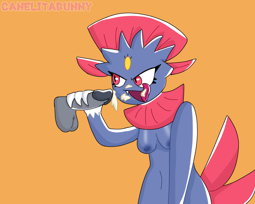 anthro canelitabunny handjob nintendo pokémon_(species) pokemon pokemon_(species) weavile