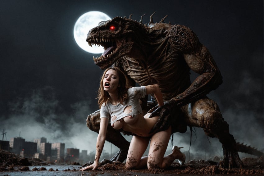 1boy 1girls ai_generated female_human female_human/male_feral female_human/male_monster feral_on_female feral_on_human full_moon interspecies interspecies_sex male_feral male_feral/female_human male_monster monster monster_on_female monster_on_human monster_penetrating noone3d petite slim slim_waist