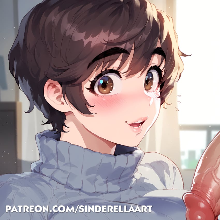 1boy1girl ai_generated busty cock commission female idolmaster idolmaster_cinderella_girls oikawa_shizuku patreon_url penis shizuku_oikawa sinderellaart tease teasing thick voluptuous voluptuous_female