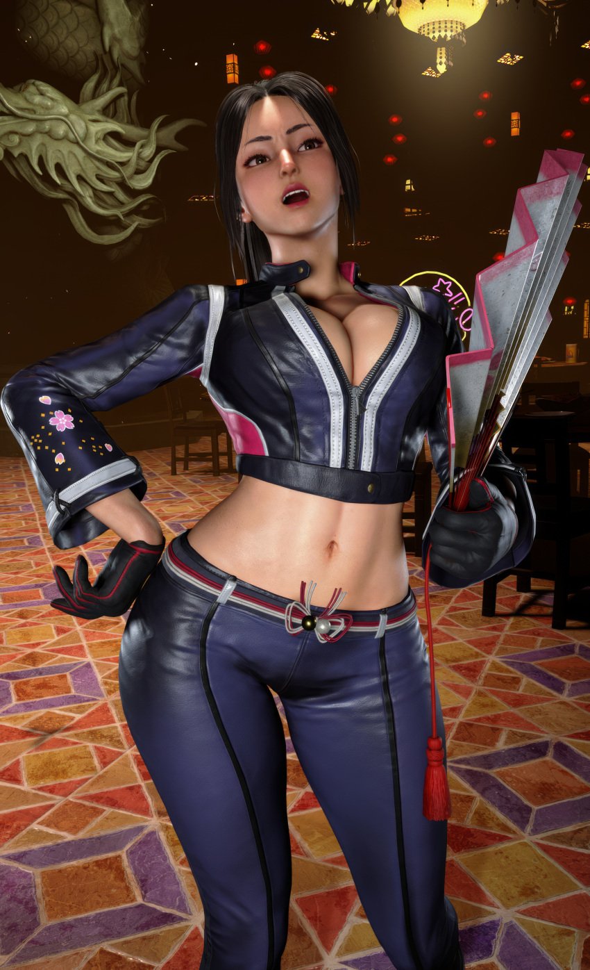 1girls belly_button big_breasts biker_clothes biker_girl biker_gloves biker_jacket cleavage fatal_fury fatal_fury:_city_of_the_wolves gloves ingame_model jacket leather leather_clothing leather_jacket leather_pants long_hair long_sleeves mai_shiranui mai_shiranui_(city_of_the_wolves) official_alternate_costume open_jacket screenshotboy96 self_upload slim_waist solo street_fighter street_fighter_6 tagme thick_thighs top video_game video_game_character video_games wide_hips