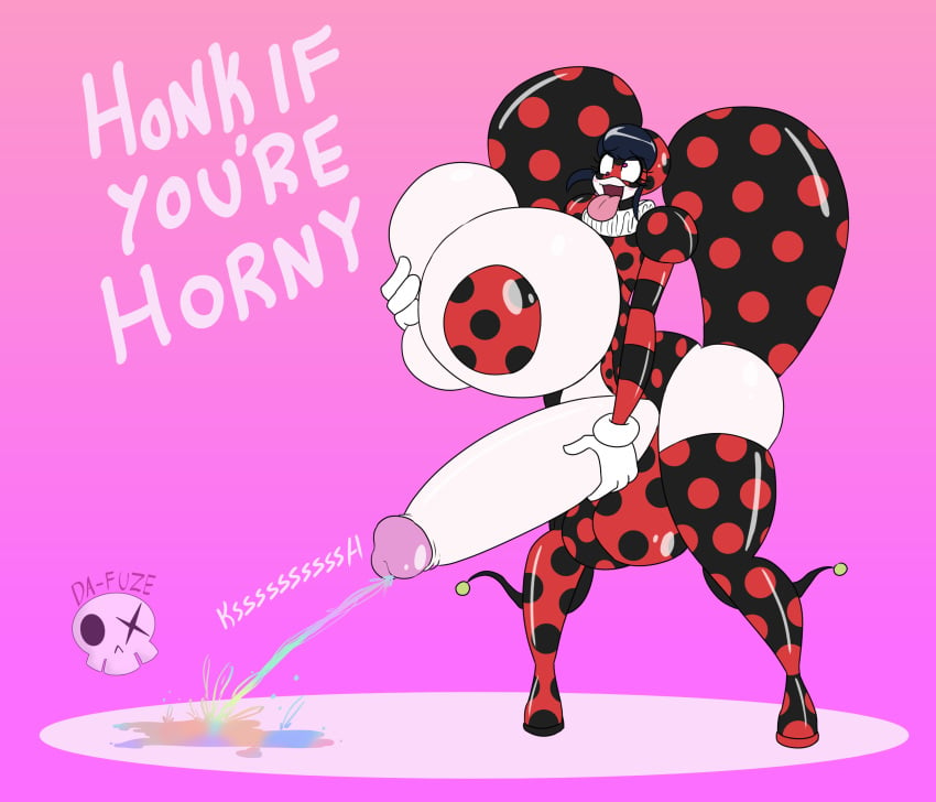 brainwashing clown clown_girl clownification cum cumming da-fuze futanari huge_ass huge_breasts hypnosis ladybug_(character) marinette_dupain-cheng miraculous_ladybug penis tongue_out