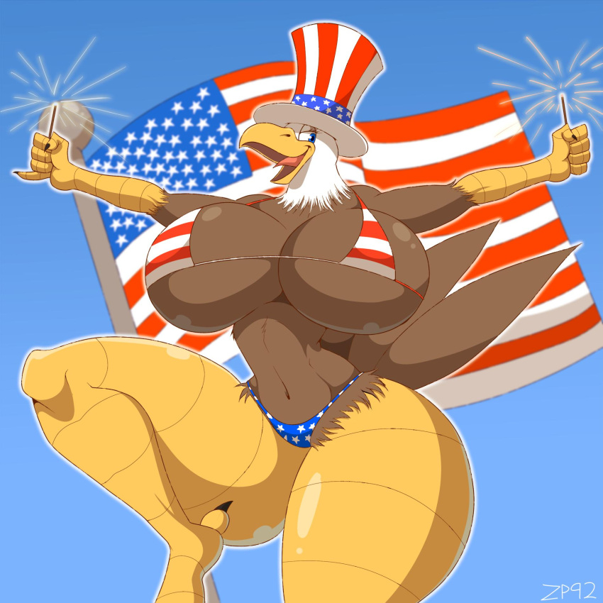 1:1 1girls 2019 4th_of_july 5_fingers accipitrid accipitriform american_eagle american_flag_bikini anthro avian bald_eagle beak big_breasts bikini bird bird_feet black_claws blue_background blue_eyes breasts brown_body brown_feathers claws clothed clothing curvy_figure eagle feathers female finger_claws fingers flag flag_(object) flag_bikini flag_clothing flag_print flag_swimwear flagpole hat headgear headwear hi_res holding_object huge_breasts huge_thighs looking_at_viewer midriff multicolored_body multicolored_feathers narrowed_eyes navel non-mammal_breasts non-mammal_navel open_beak open_mouth open_smile pinup portrait pose print_bikini print_clothing print_swimwear scuted_arms scutes sea_eagle signature simple_background skimpy smile smiling_at_viewer solo sparklers stars_and_stripes swimwear thick_thighs three-quarter_portrait tongue tongue_out top_hat united_states_of_america voluptuous white_body white_feathers wide_hips yellow_beak zp92