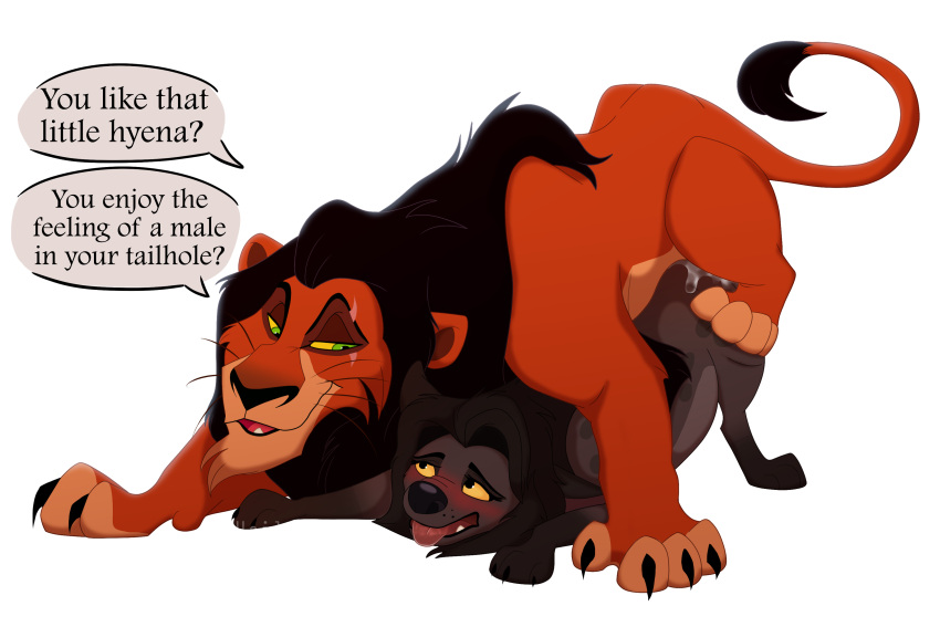 absurd_res after_transformation anal disney dominant dominant_male female feral forced furry gay gender_transformation hailberry hi_res hyaenid incest male male_only mammal nephew rape scar_(the_lion_king) simba species_transformation straight the_lion_king transformation uncle