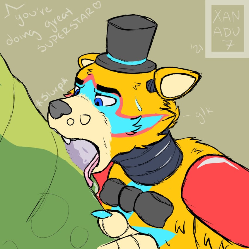 alligator alligatorid anthro boner crocodilian deep_throat duo erection fellatio five_nights_at_freddy's five_nights_at_freddy's:_security_breach gay glamrock_freddy glamrock_freddy_(fnaf) hat hi_res kneeling male male/male male_only mammal montgomery_gator montgomery_gator_(fnaf) nude oral oral_penetration penetration penile reptile scalie scottgames sex ursid video_games xanadu7