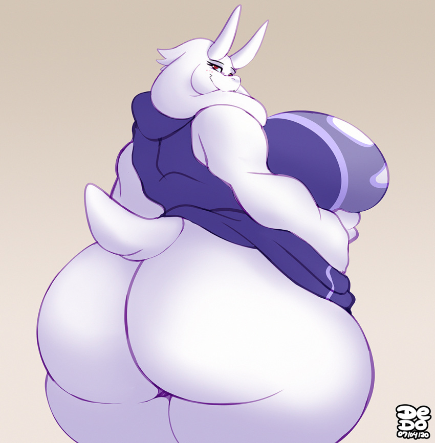 2020 anthro ass big_breasts big_butt boss_monster bovid breasts caprine clothing dedoarts eyebrows eyelashes female goat huge_butt lionalliance mammal red_eyes solo thick_thighs toriel undertale undertale_(series) video_games