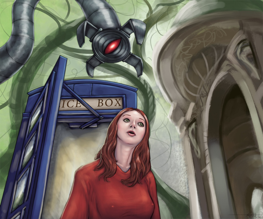 1girls amy_pond companion_(doctor_who) doctor_who english_text female female_only imminent_rape karen_gillan solo solo_female tagme tardis tentacle text umbrafox