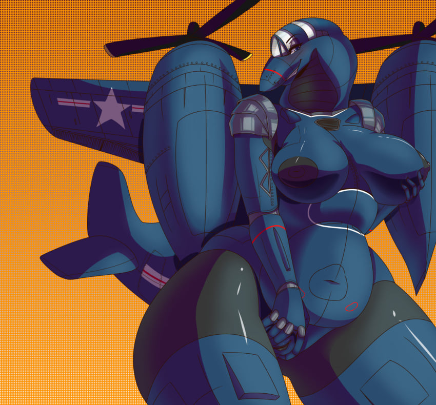 1girls 2021 aeromorph aircraft anthro areolae big_breasts blue_eyes f7f female female_only hand_on_breast huge_breasts living_aircraft living_machine looking_at_viewer nipples original original_character simple_background solo stiven-youniora thick_thighs voluptuous wide_hips