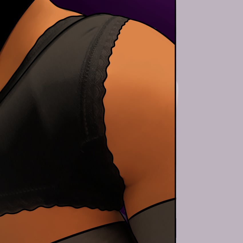 artist_request ass ass_focus big_ass black_panties butt cookie_run cookie_run_kingdom dark-skinned_female dat_ass lace_panties petite pumpkin_pie_cookie thighs