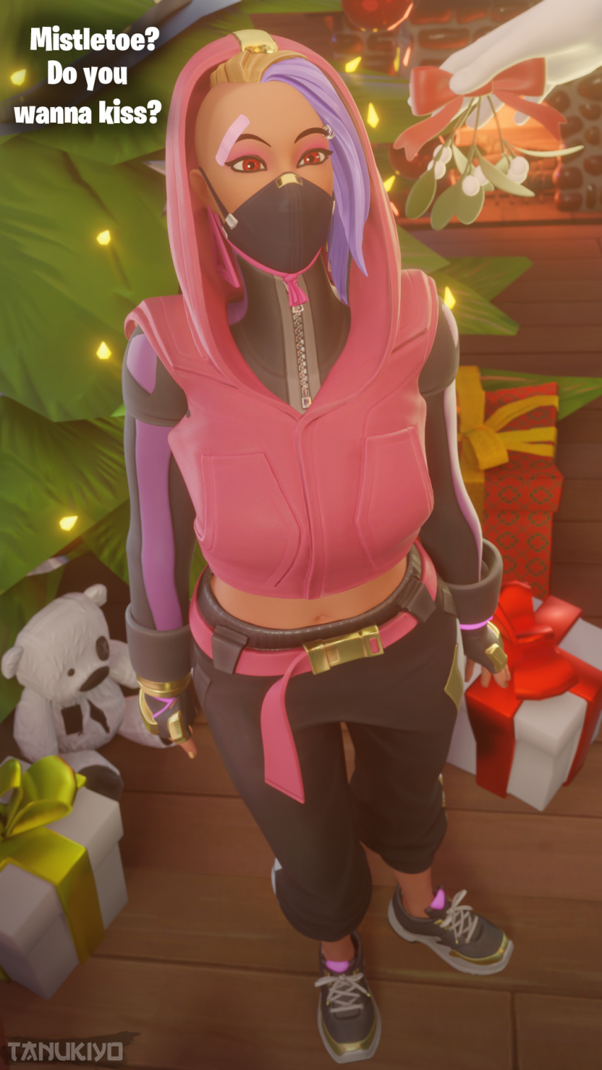 3d blender catalyst_(fortnite) fortnite mistletoe red_eyes tagme tanukiyo