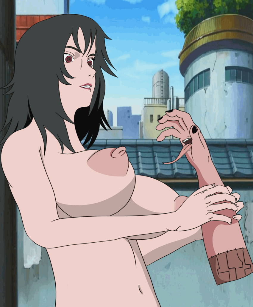 1girls against_wall animated big_breasts biting_lip black_hair blinking bouncing_breasts breast_sucking breasts completely_nude day deidara disembodied_arm disembodied_hand espectroh female female_focus female_only hand holding_object huge_breasts improvised_sex_toy kurenai_yuhi limp lipstick living_sex_toy makeup mature mature_female milf motion_lines mouth naked naruto naruto_(series) naruto_shippuden nude nude_female offscreen_character offscreen_male one_eye_closed outdoor_nudity outdoors puffy_nipples red_eyes sucking_nipples tongue tongue_out upper_body yuuhi_kurenai