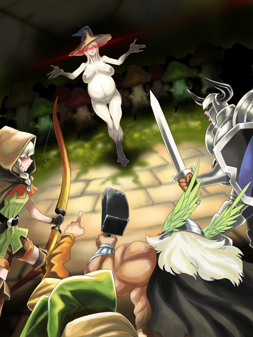 2boys 2girls asshole assimilation bloated_belly brain_drain brainwashing corruption dragon's_crown female fungi_humanoid fungi_transformation huge_breasts identity_death large_ass lips multiple_boys mushroom_girl mushroom_hat mushroom_humanoid nipples orceress_(dragon's_crown) post_transformation sorceress_(dragon's_crown) species_transformation tagme thick_thighs tongue_out transformation wide_hips