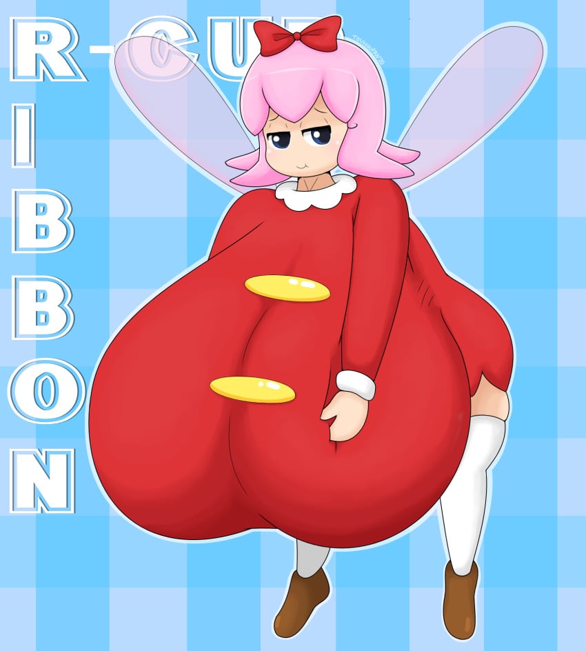 clothed fairy female gigantic_breasts huge_breasts kirby_(series) kirby_64 kirby_64:_the_crystal_shards massive_breasts pink_hair ribbon_(kirby) solo touhoufan wings