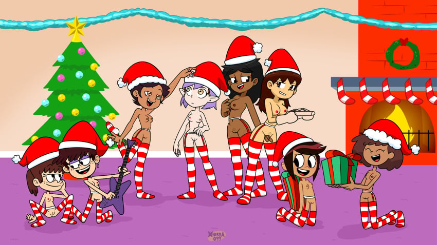 6+girls 8girls accurate_art_style amber_eyes amity_blight amphibia anne_boonchuy black_hair breasts brown_eyes brown_hair casual casual_nudity chloe_(xierra099) christmas christmas_tree crossover dark-skinned_female dark_nipples dark_skin disney disney_channel eyeshadow female female_only fingering fingering_partner fingering_pussy garter_belt guitar hairless_pussy hairy_pussy human interracial interracial_yuri light-skinned_female long_hair lovin’sis luna_loud luz_noceda lynn_loud mistletoe molly_mcgee multiple_girls nickelodeon nude nude_female orange_eyes pale-skinned_female pale_skin pointy_ears ponytail pubic_hair purple_hair santa_hat short_hair sisters small_breasts smooth_skin striped_stockings tan-skinned_female the_ghost_and_molly_mcgee the_loud_house the_owl_house trimmed_pubic_hair valerie_(xierra099) witch xierra099 young yuri