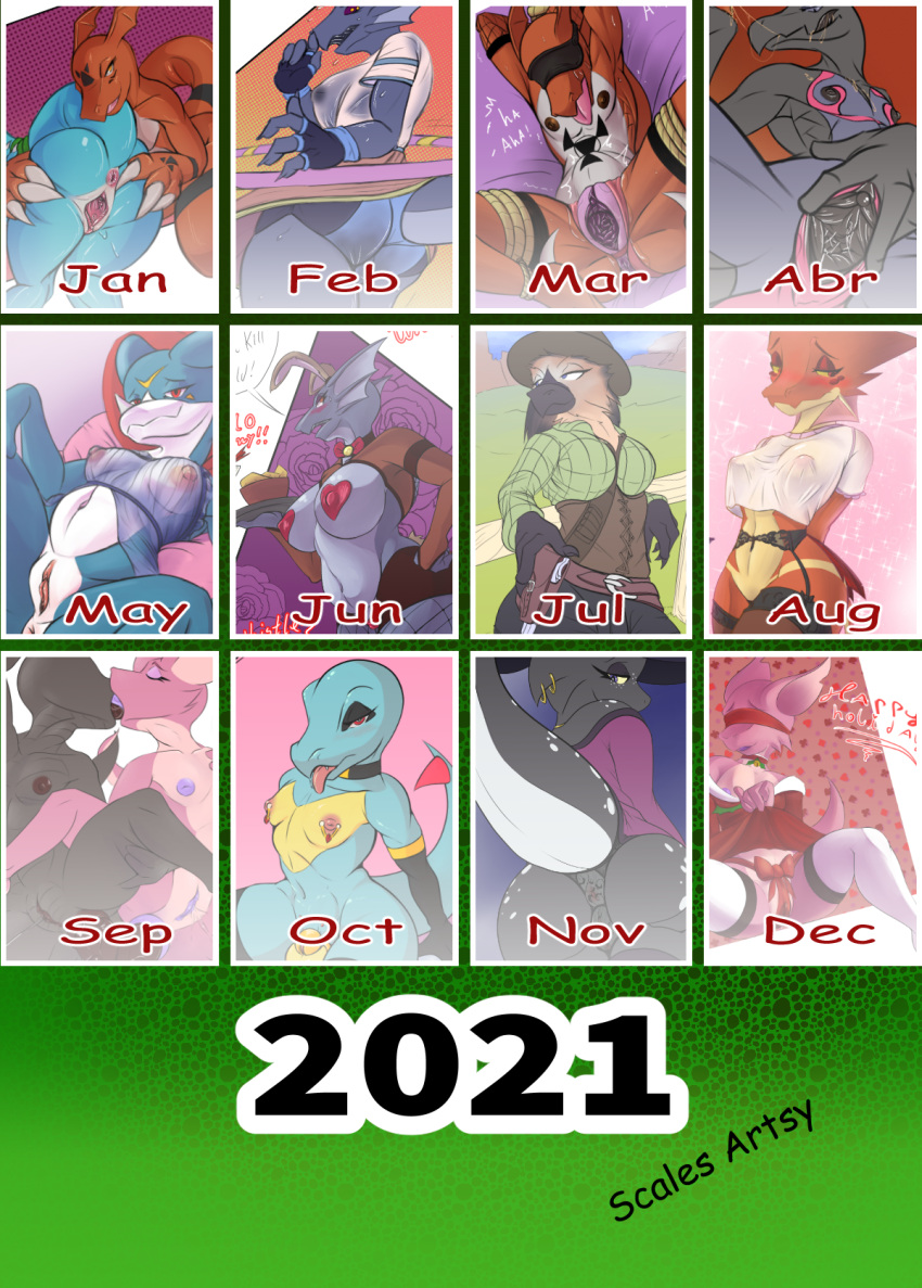 2021 avian bandai_namco bird bound clothing collage crossover digimon digimon_(species) digital_media_(artwork) flamedramon genitals guilmon hi_res kobold multiple_poses nintendo panties patreon_link pokémon_(species) pokemon pokemon_(species) pose presenting presenting_pussy pussy rope salazzle scalesindark scalie spread_pussy spreading underwear video_games