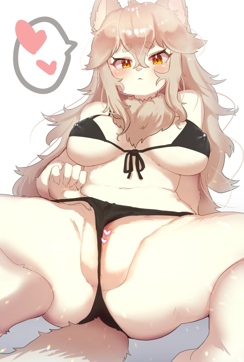 <3_censor 2021 5_fingers absurd_res amber_eyes anthro ass big_breasts bikini blush breasts canid canine censored chest_tuft claws clothed clothing clothing_pull female finger_claws fingers fluffy fox fur genitals hair heart hi_res kemono long_hair looking_at_viewer mammal micro_bikini navel nipple_outline onikuman pussy pussy_peek solo spread_legs spreading swimwear tan_body tan_fur tan_hair tan_nose tuft yura_(onikuman)