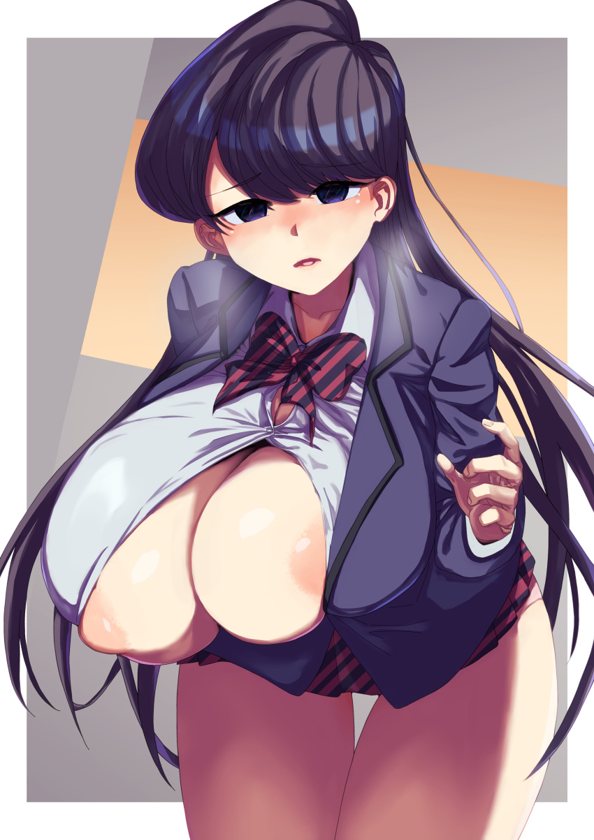 1girls breasts_out huge_breasts komi-san_wa_komyushou_desu komi_shouko popping_out pov pov_eye_contact tagme yakihagi_36