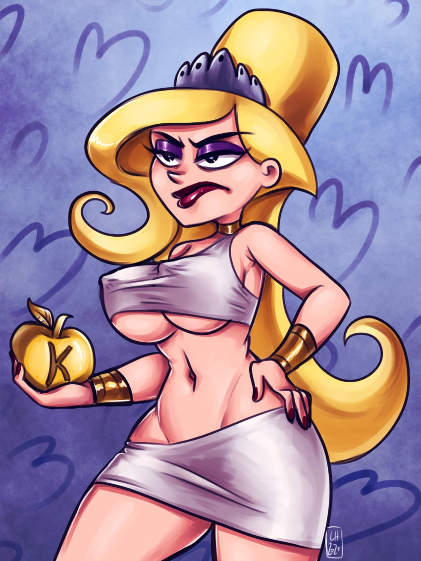 angry angry_sub athletic_female barely_clothed big_breasts blonde_hair breasts busty cartoon_network clothed defiant defiant_sub eris_(billy_and_mandy) female female_focus female_only goddess hourglass_figure lipstick skyearts solo tagme the_grim_adventures_of_billy_and_mandy thunder_thighs unhappy unhappy_female wide_hips