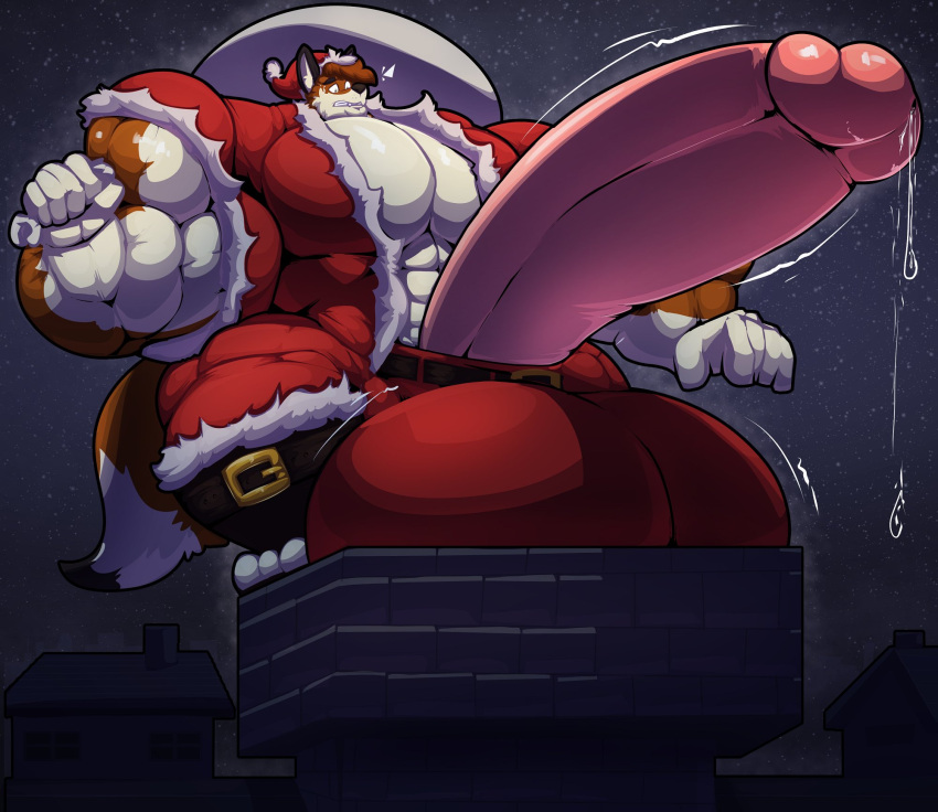 abs biceps bobert bodybuilder christmas christmas_outfit furry hyper hyper_balls hyper_genitalia hyper_muscles hyper_penis hyper_testicles male male_focus male_only muscle muscles muscular muscular_arms muscular_ass muscular_back muscular_legs muscular_male muscular_thighs nipples pecs throbbing_penis veins veiny_penis